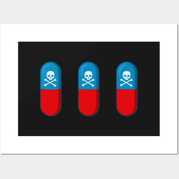 Deadly but Colorful. Pills Pattern Wall Art by XOOXOO